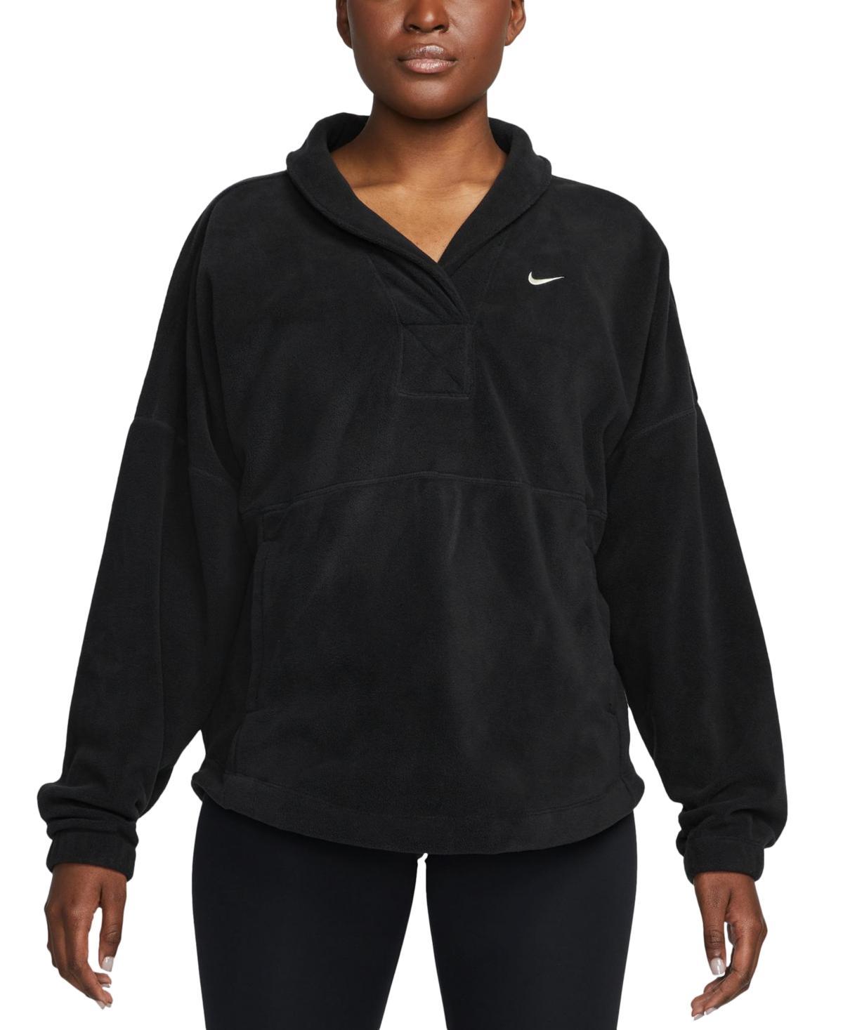 Womens Nike Therma-FIT One Fleece Long-Sleeve Top Grey Product Image