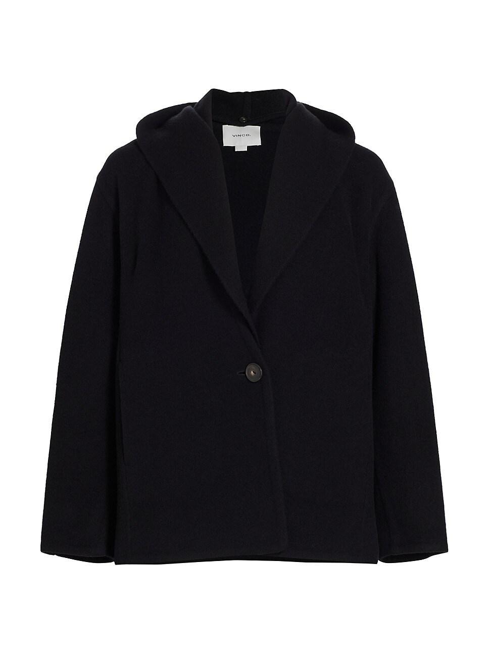 Womens Hooded Wool-Blend Jacket Product Image