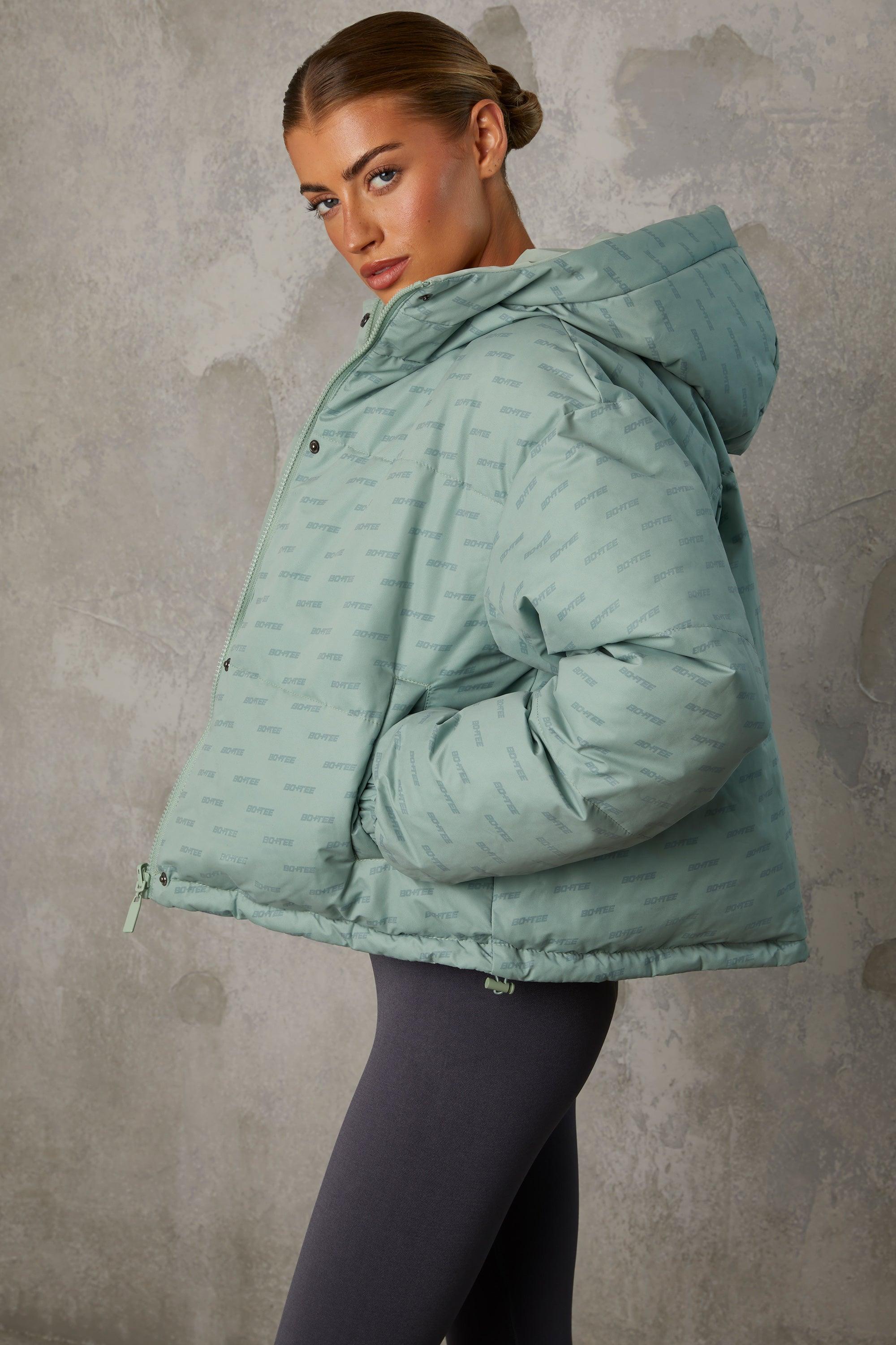 Reversible Hooded Puffer Jacket in Iceberg Green Product Image