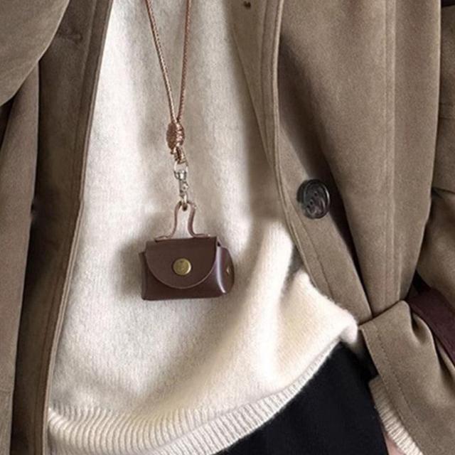 Faux Leather Pouch Necklace Product Image