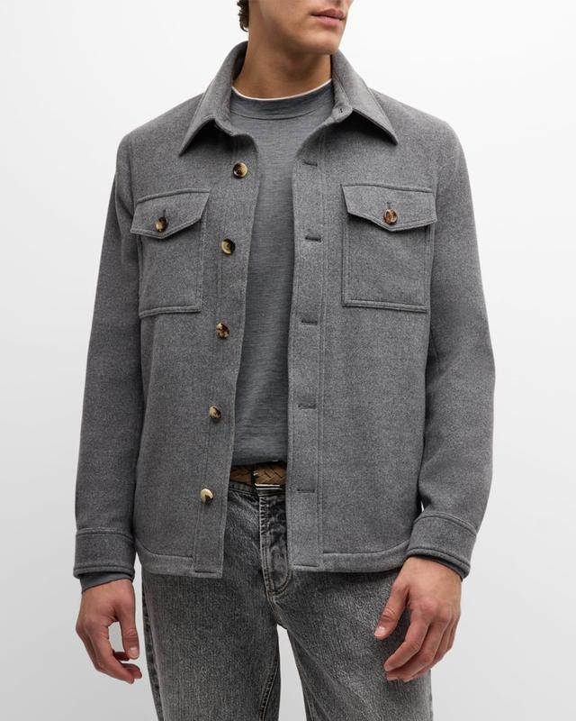 Men's Cashmere Western Shirt Jacket Product Image