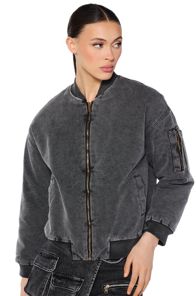 WORK HARD WASHED BOMBER JACKET Product Image