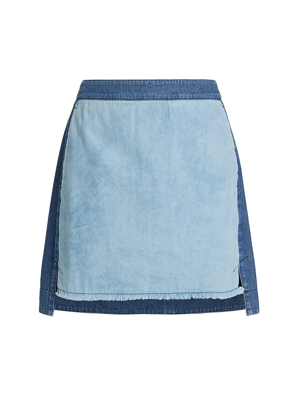 Womens Tansy Two-Tone Denim Miniskirt Product Image