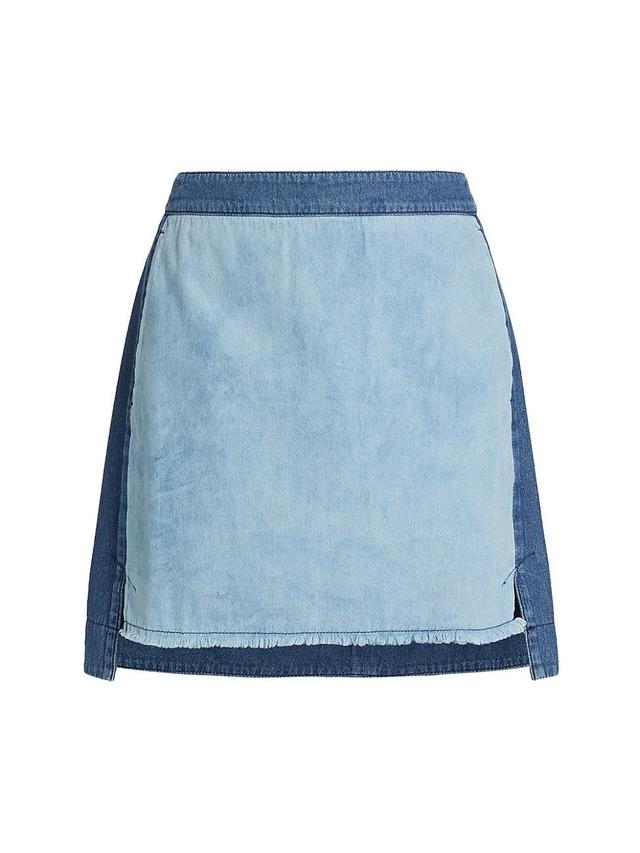 Womens Tansy Two-Tone Denim Miniskirt Product Image