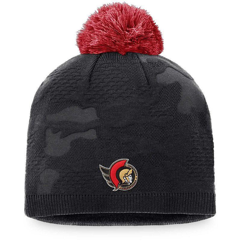 Womens Fanatics Branded Black Ottawa Senators Authentic Pro Team Locker Room Beanie with Pom Product Image