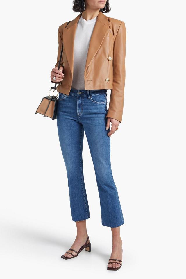 Le Crop Mini Boot Mid-rise Kick-flare Jeans In Mid Denim Product Image