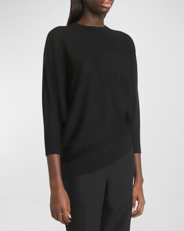 Asymmetric Dolman-Sleeve Cashmere Knit Sweater Product Image