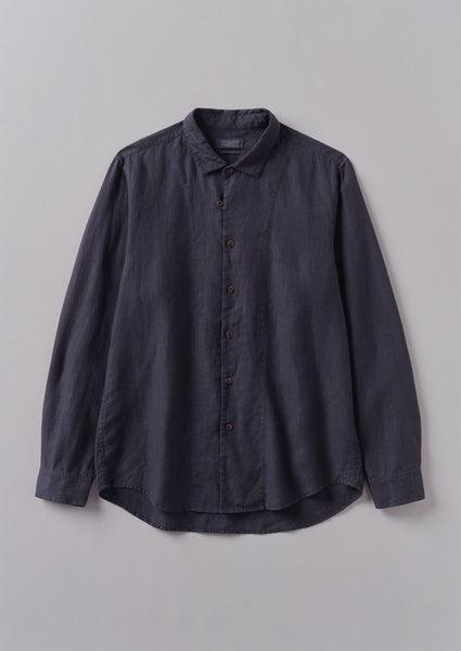 Loop Button Linen Shirt | Slate Product Image