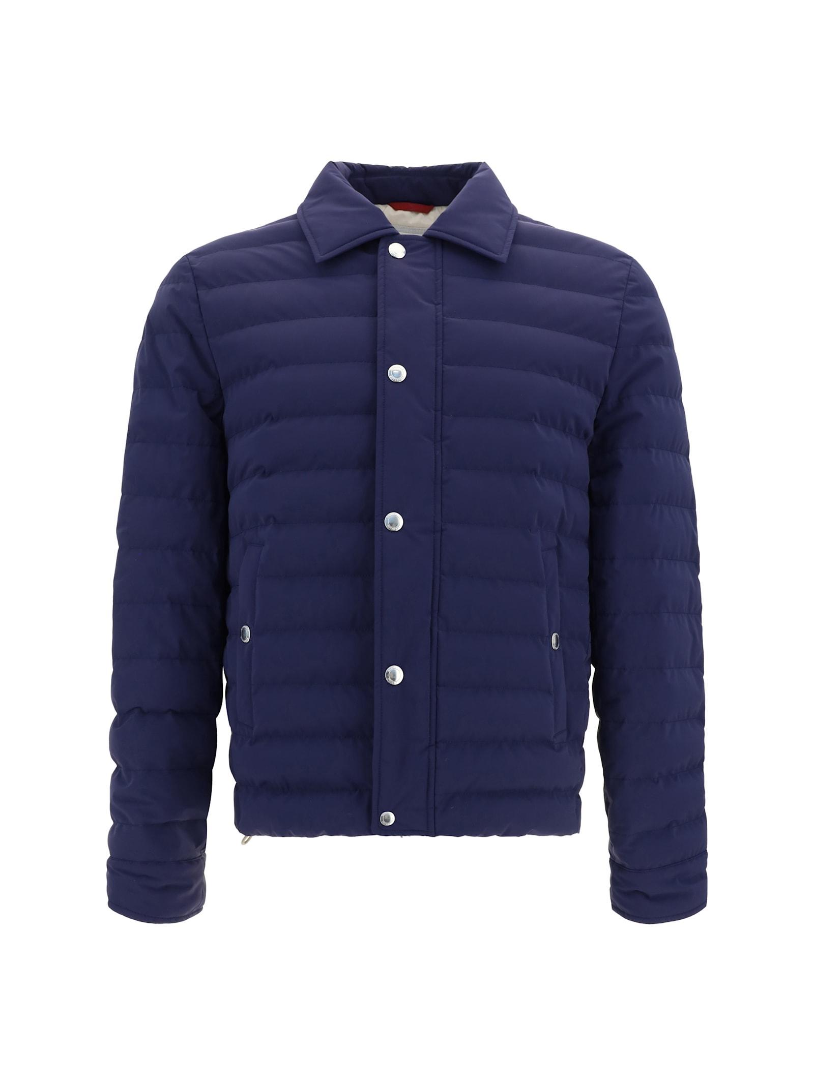 BRUNELLO CUCINELLI Shirt Down Jacket In Blau Product Image