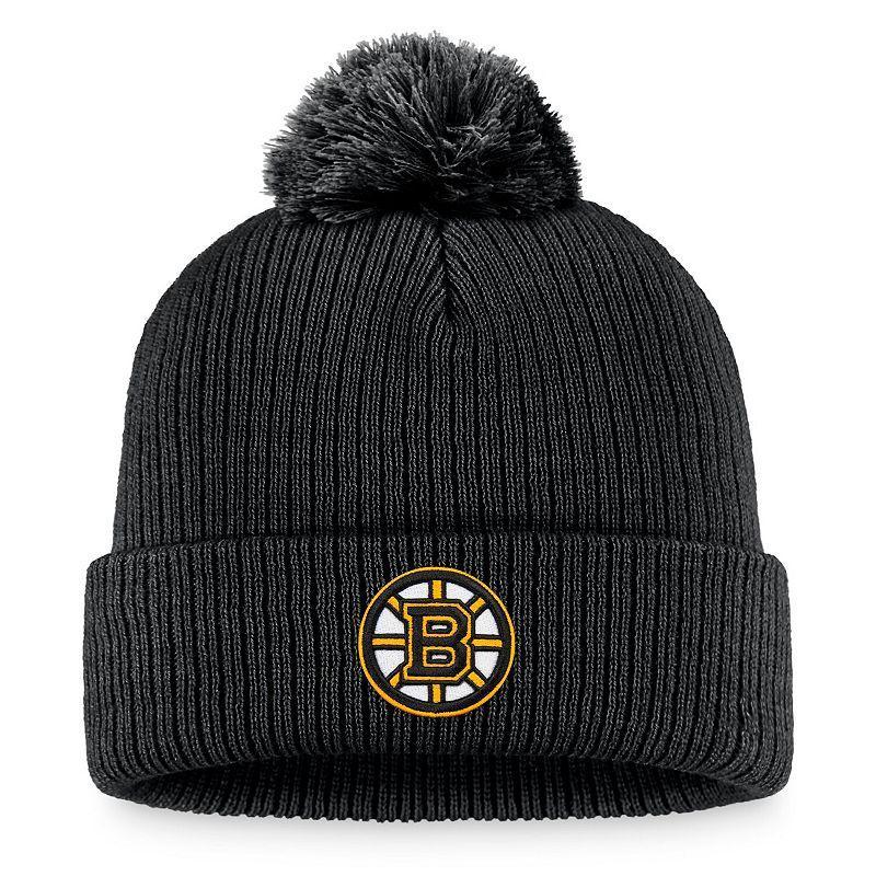 Mens Fanatics Branded Boston Bruins Core Primary Logo Cuffed Knit Hat with Pom Product Image