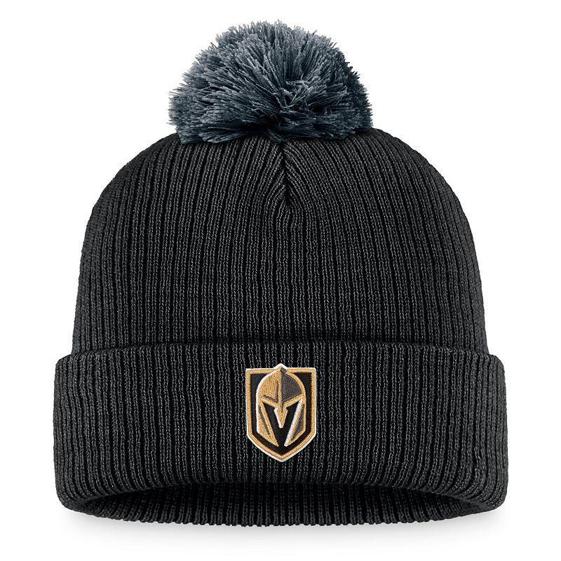 Mens Fanatics Branded Black Vegas Golden Knights Team Cuffed Knit Hat with Pom Product Image