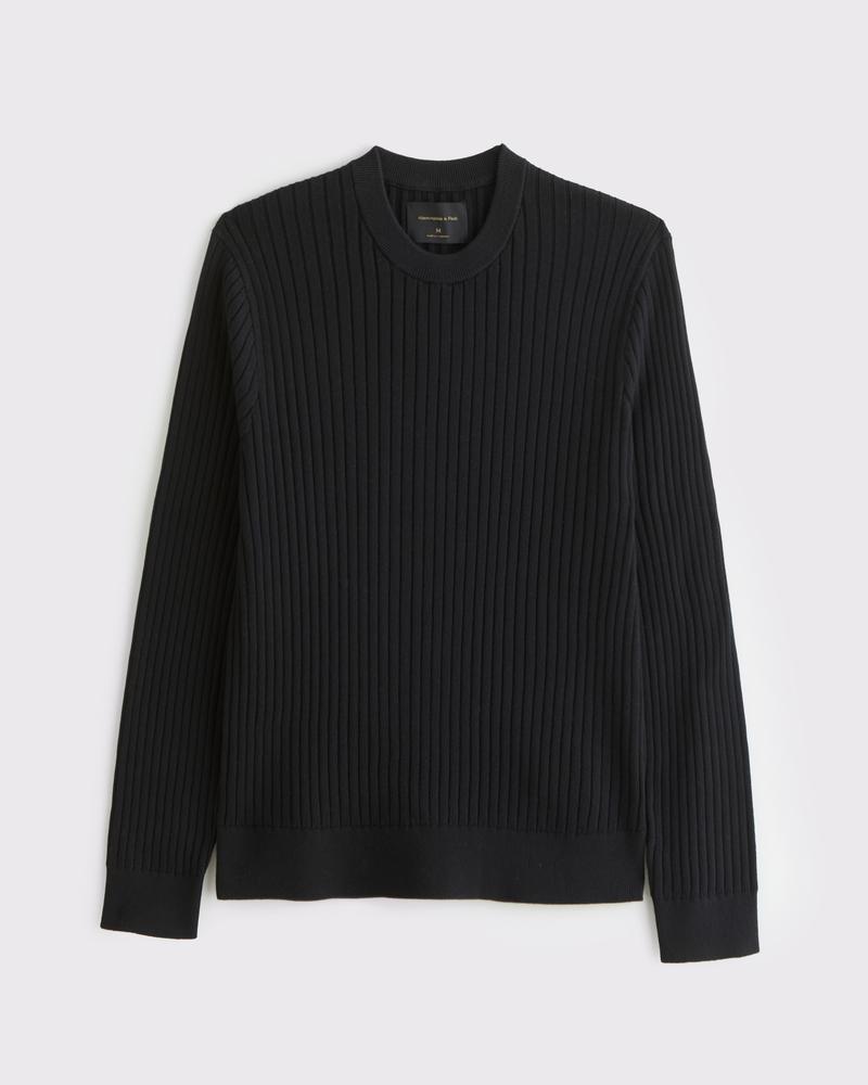 Pima Cotton Rib Stitch Crew Sweater Product Image