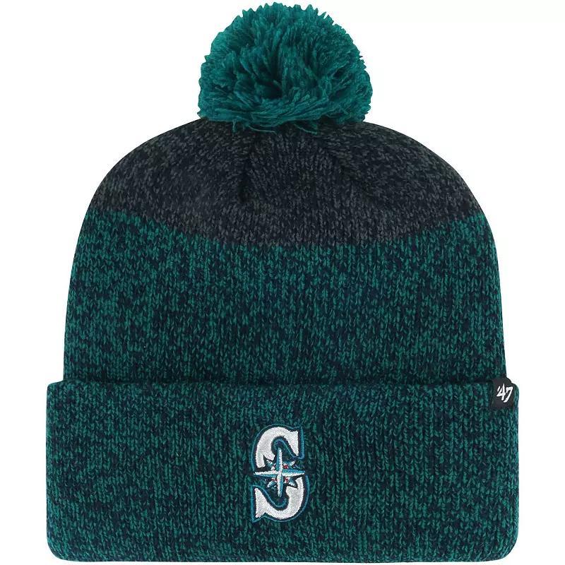 Mens 47 Seattle Mariners Darkfreeze Cuffed Knit Hat with Pom, Blue Product Image