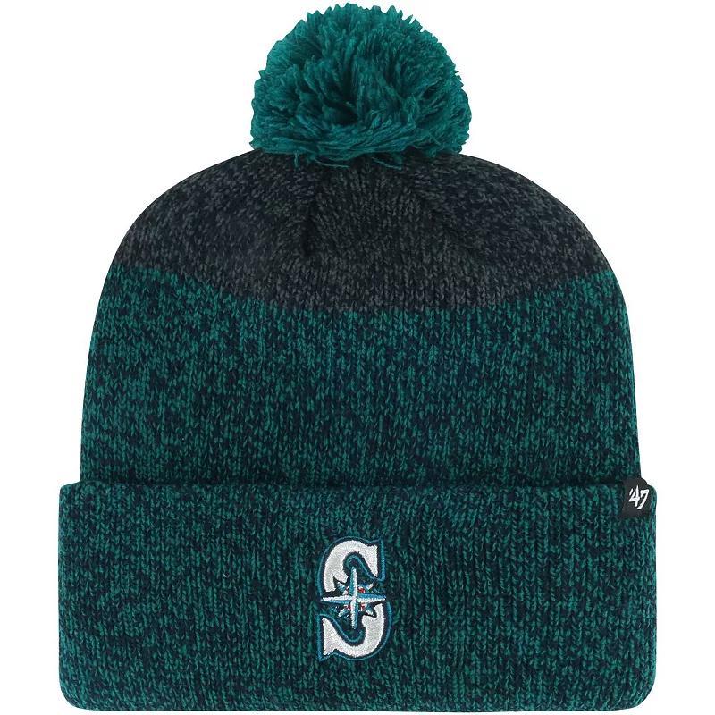 Mens 47 Seattle Mariners Darkfreeze Cuffed Knit Hat with Pom, Blue Product Image