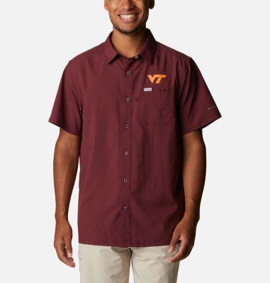 Mens Columbia PFG Maroon Virginia Tech Hokies Slack Tide Camp Button-Up Shirt Product Image