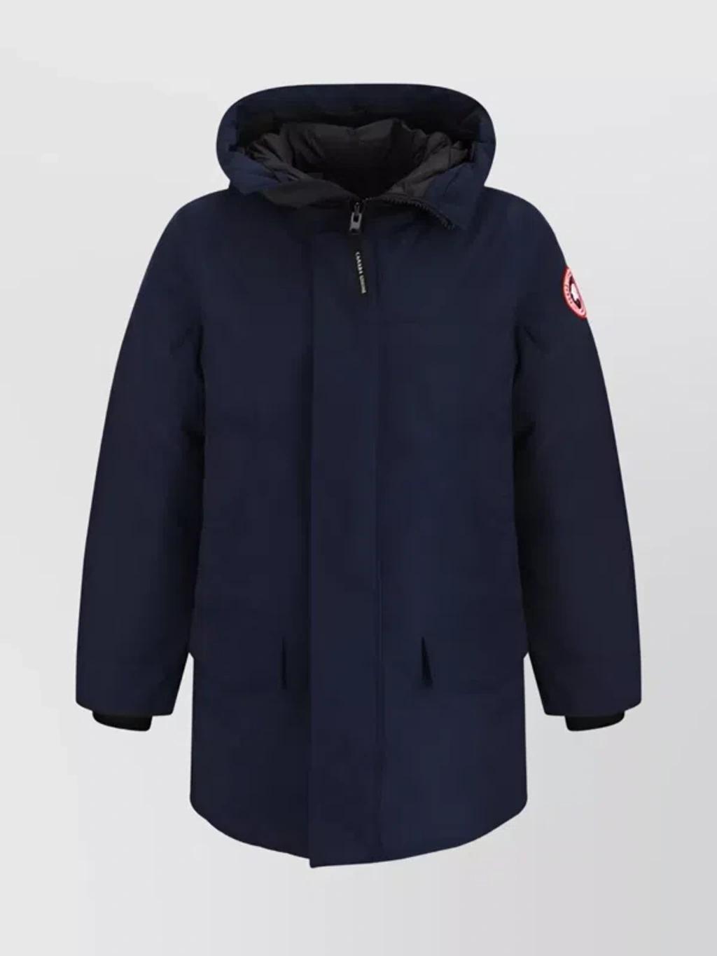 CANADA GOOSE High-neck Hooded Parka Jacket In Atlantic Navy Product Image