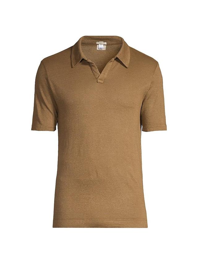 Mens Linen Polo Shirt Product Image