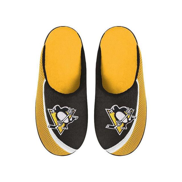 Mens FOCO Pittsburgh Penguins Big Logo Color Edge Slippers Product Image