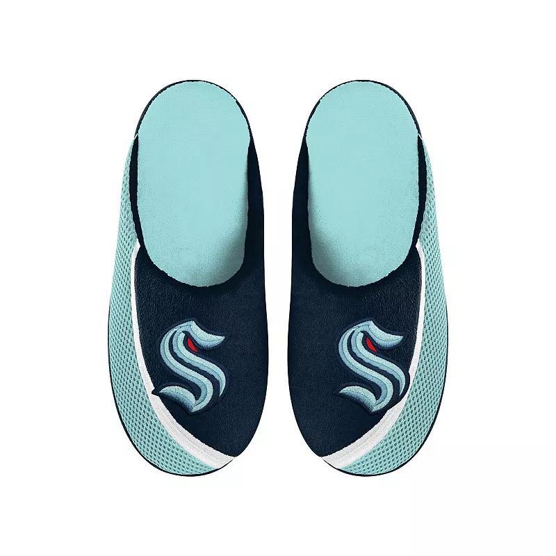 Mens FOCO Seattle Kraken Big Logo Color Edge Slippers Product Image