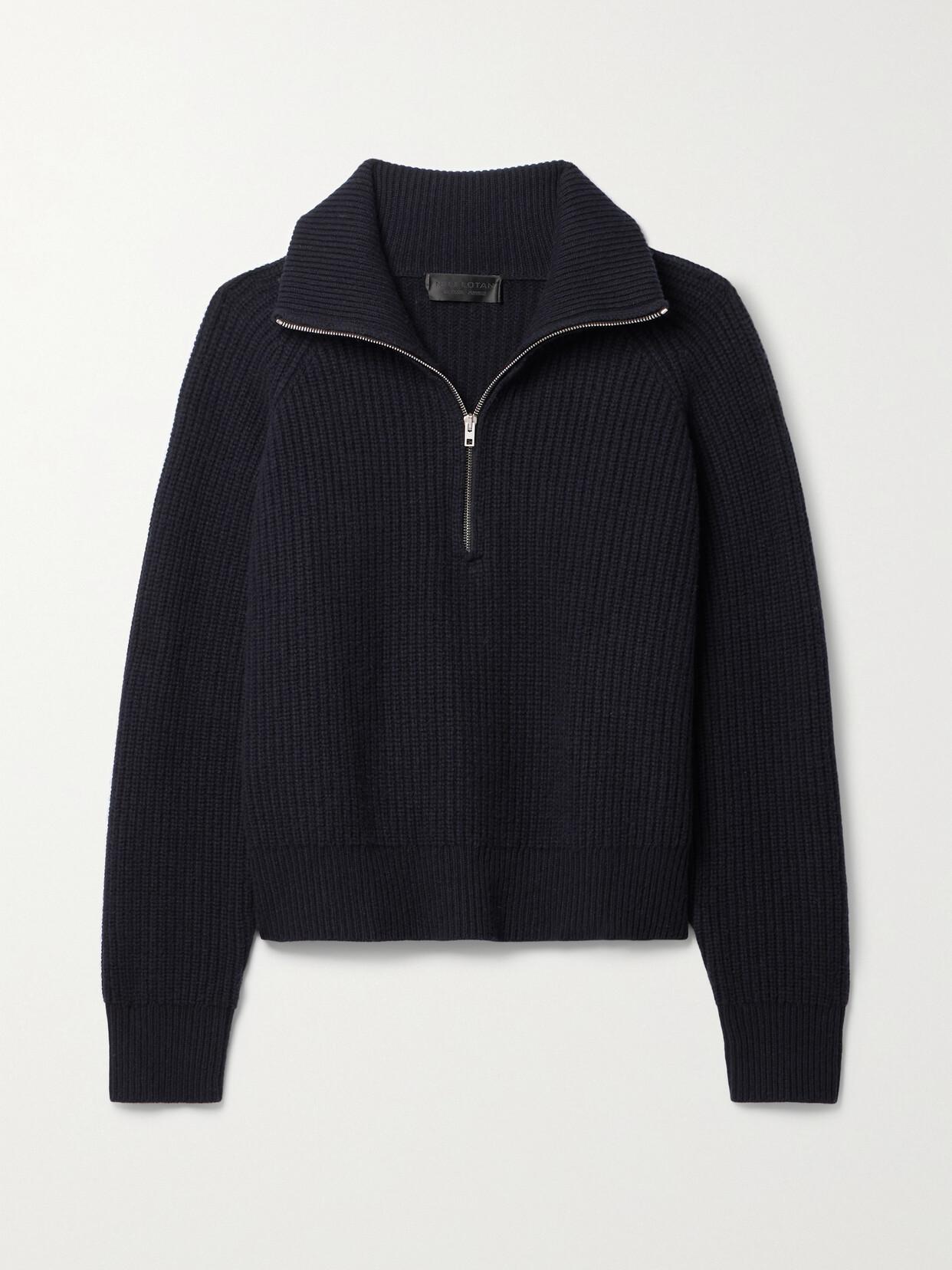 Garza High-neck Cashmere Sweater In Dark Navy Product Image