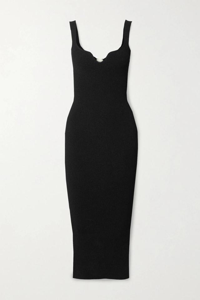 Nina Knit Rib Dress In Black Product Image