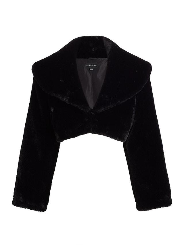 Womens Danika Faux Fur Cropped Jacket Product Image