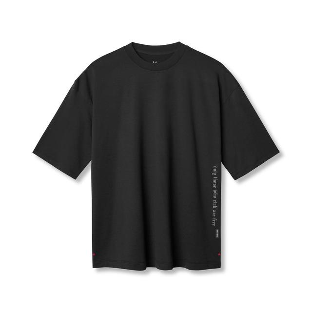 0841. 3D-Lite® 2.0 Lycra® 3/4-Sleeve Oversized Tee - Black "Brush Wings" Product Image