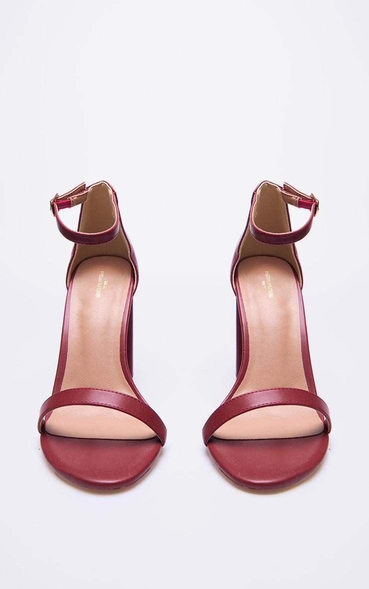 Burgundy Wide Fit Pu Block Heeled Sandals Product Image