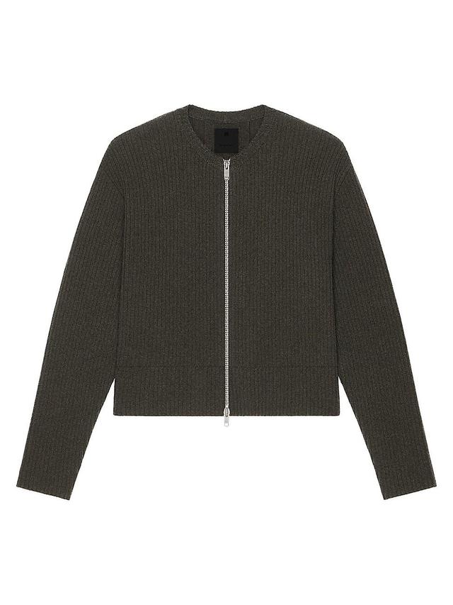 Mens Oversized Cardigan in Wool with Front Zip Product Image