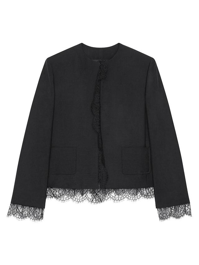 Womens Jacket in Wool and Mohair with Lace Product Image