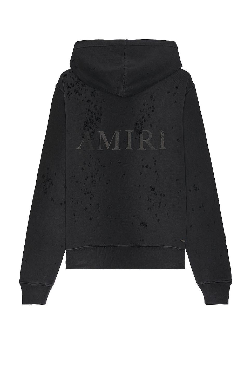 Amiri Ma Logo Shotgun Zip Hoodie in Faded Black - Black. Size S (also in ). Product Image