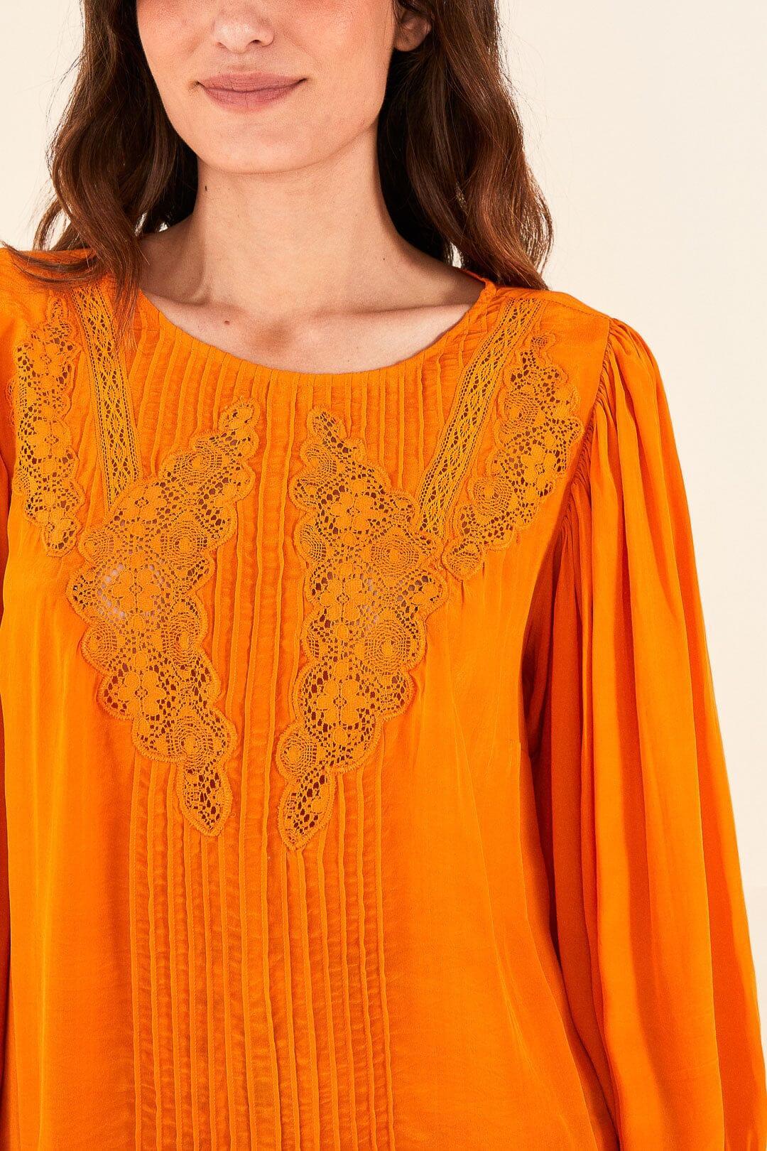 Orange Lace Blouse Product Image