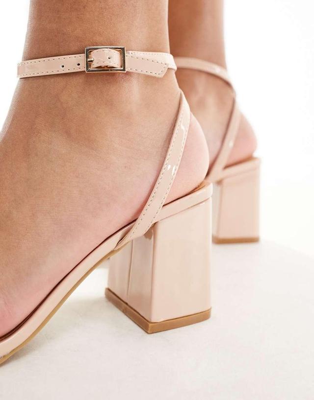 Truffle Collection block heel sandals in beige Product Image