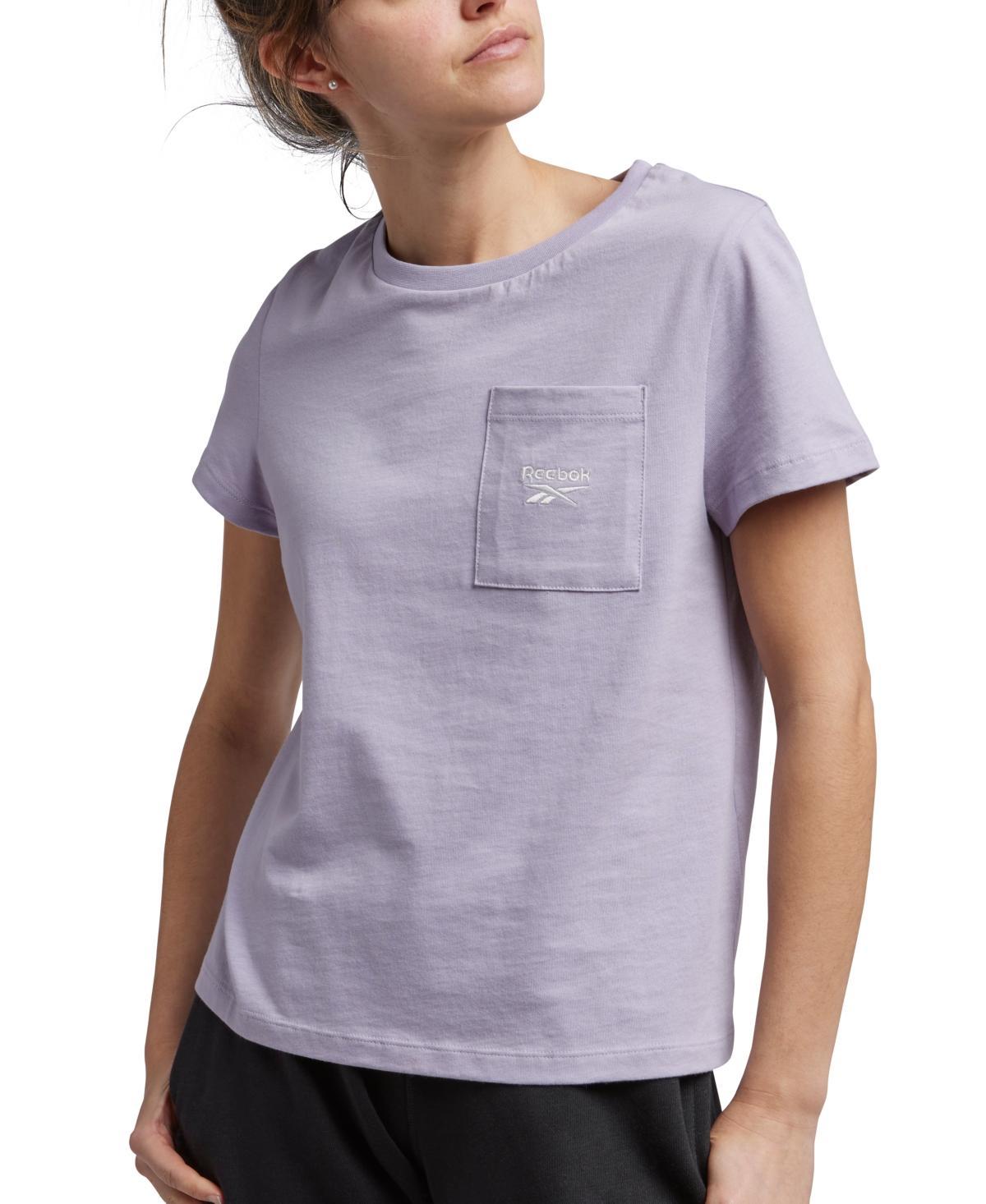 Reebok Womens Cotton Identity Classics Patch-Pocket T-Shirt Product Image