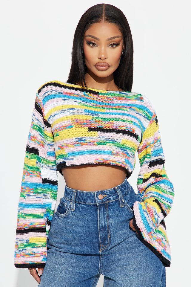 Chasing Summer Crochet Sweater - Multi Color Product Image