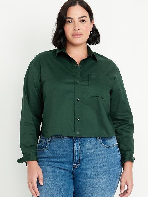 Button-Down Crop Shirt Product Image