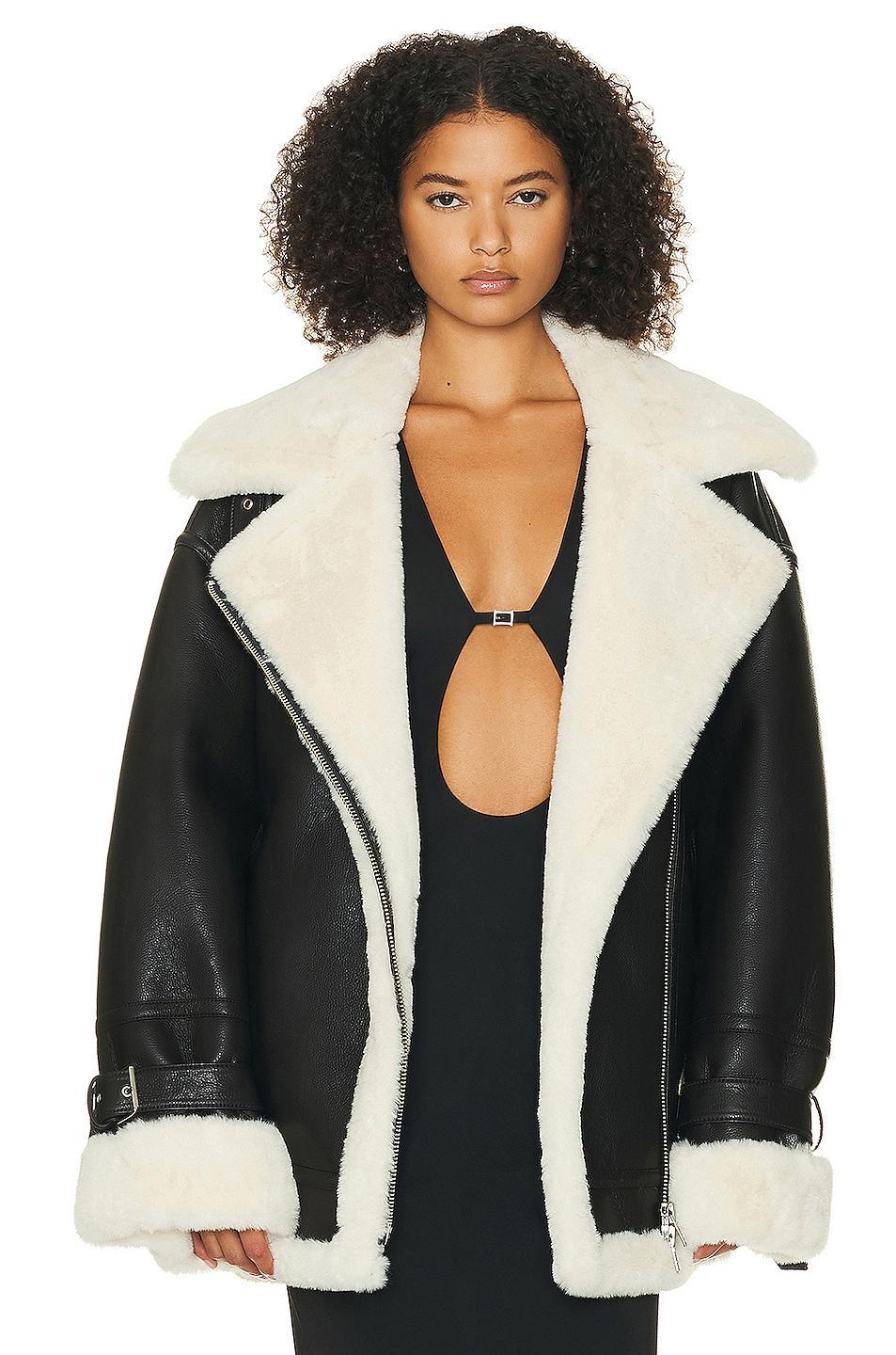 Helsa 80s Oversized Faux Shearling Jacket Size L. Product Image