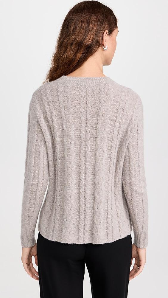 James Perse Cashmere Mid Gauge Crew Cable Sweater | Shopbop Product Image