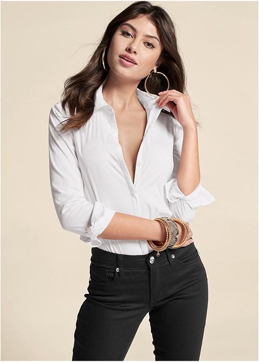 Tailored Button-Up Bodysuit Product Image