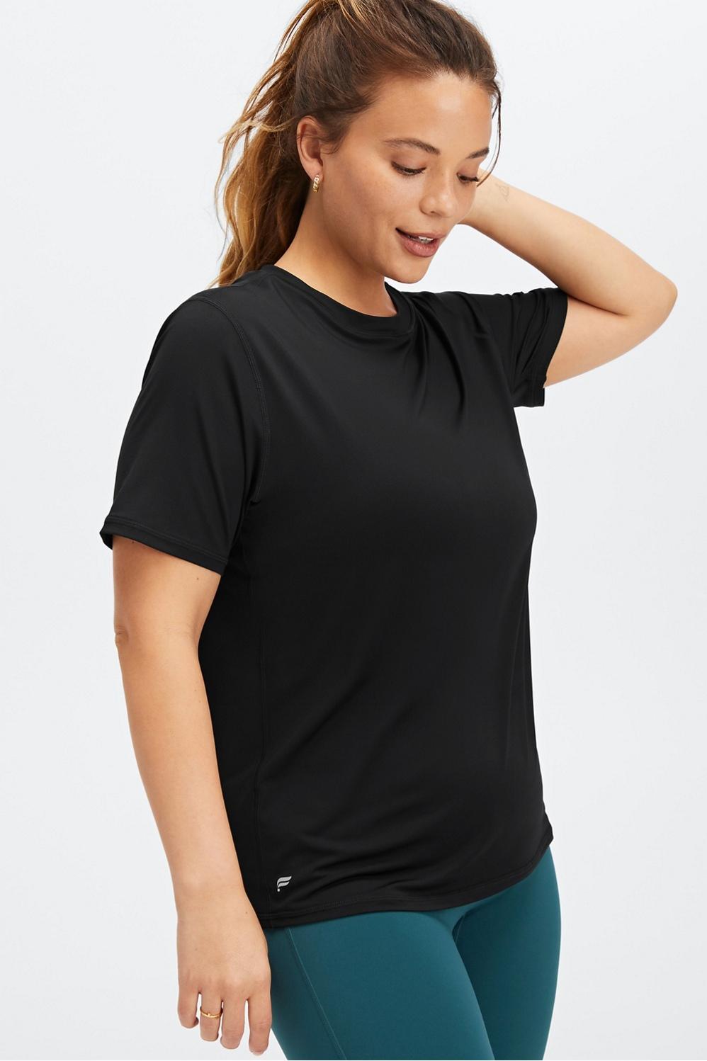 Fabletics Phoenix Lite Short-Sleeve Top Womens black plus Size 4X product image