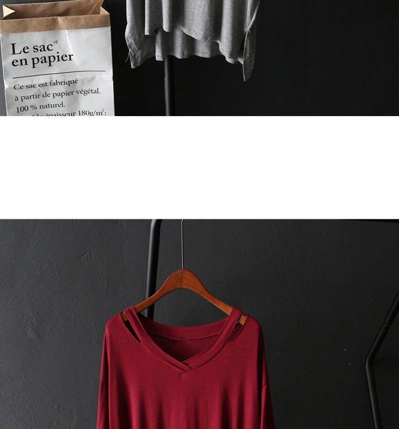 V-Neck Cutout Short-Sleeve T-Shirt Product Image