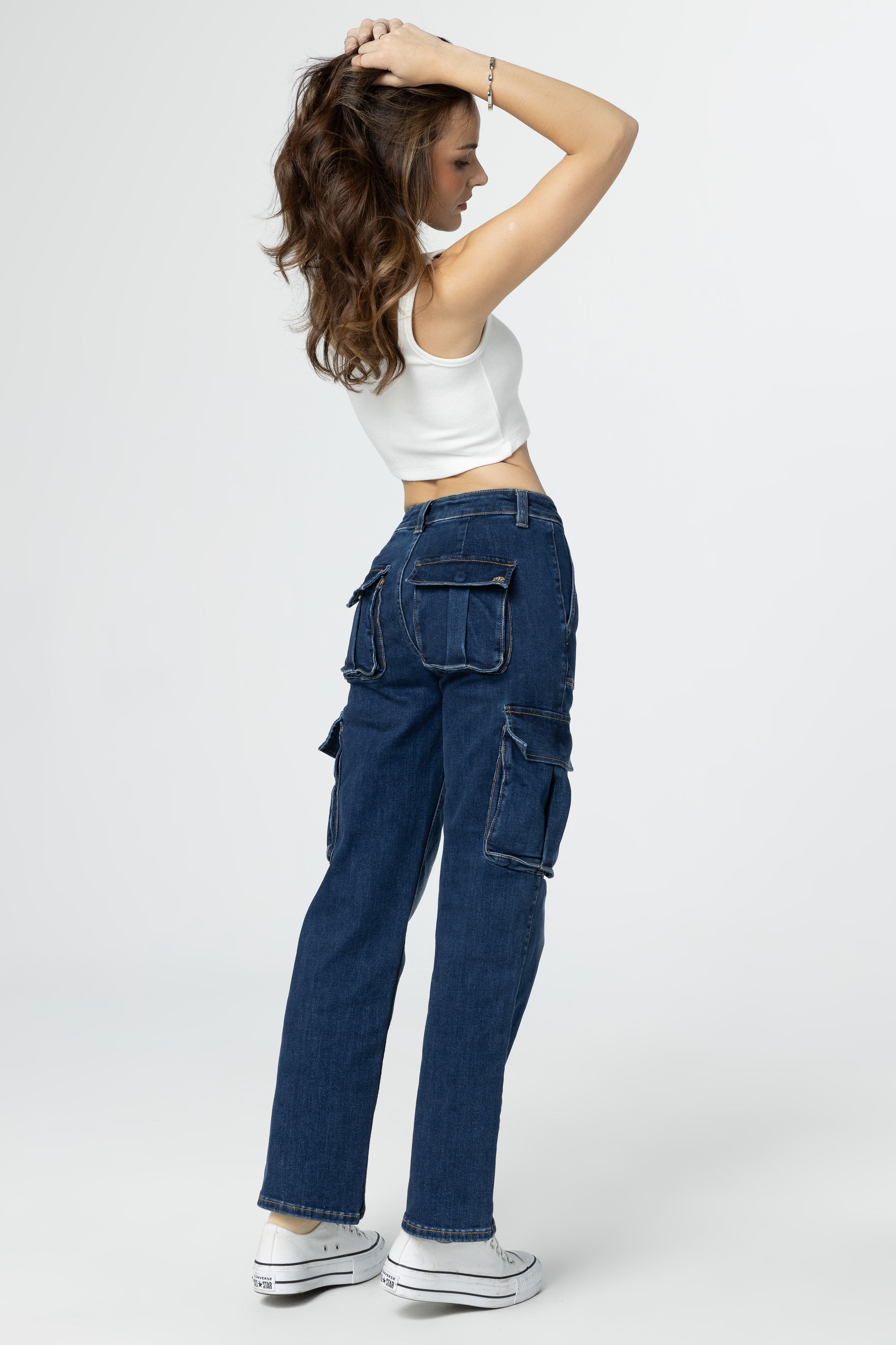 Denim Cargo Jeans Product Image