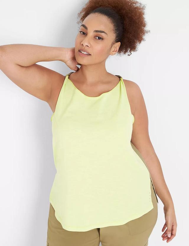 Lane Bryant Livi Boatneck Twist-Shoulder Tank 18/20 Sunny Lime Product Image