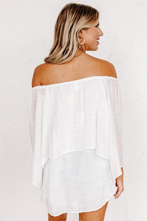 Lovely Day Tiered Shift Top in White Product Image