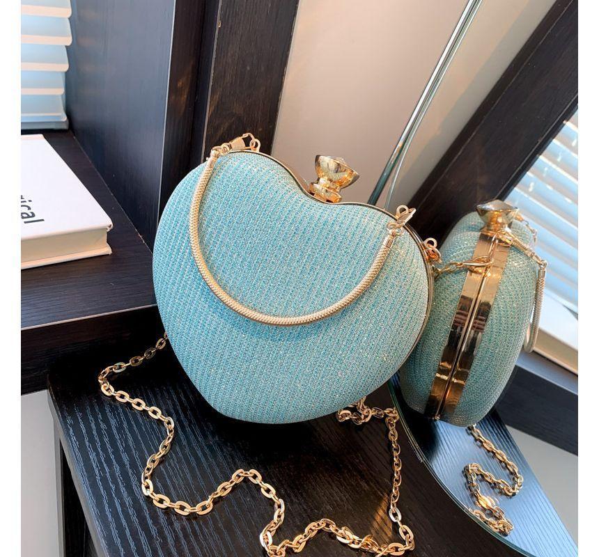 Chain Strap Glitter Heart Shape Evening Bag Product Image