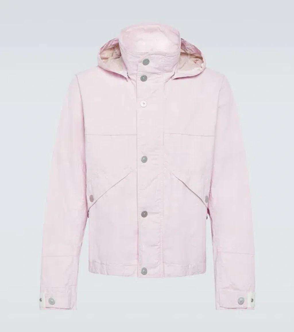 STONE ISLAND Marina Linen Canvas Jacket In Rose Product Image