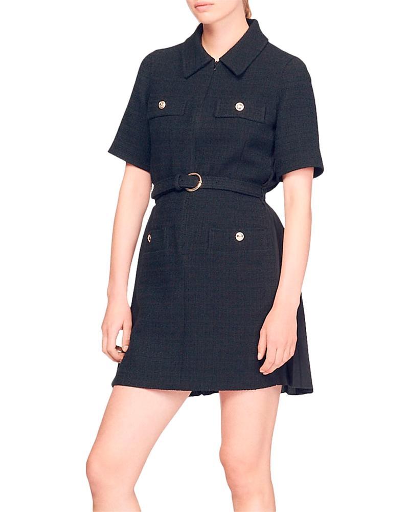 Sandro Nour Tweed Shirt Dress Product Image