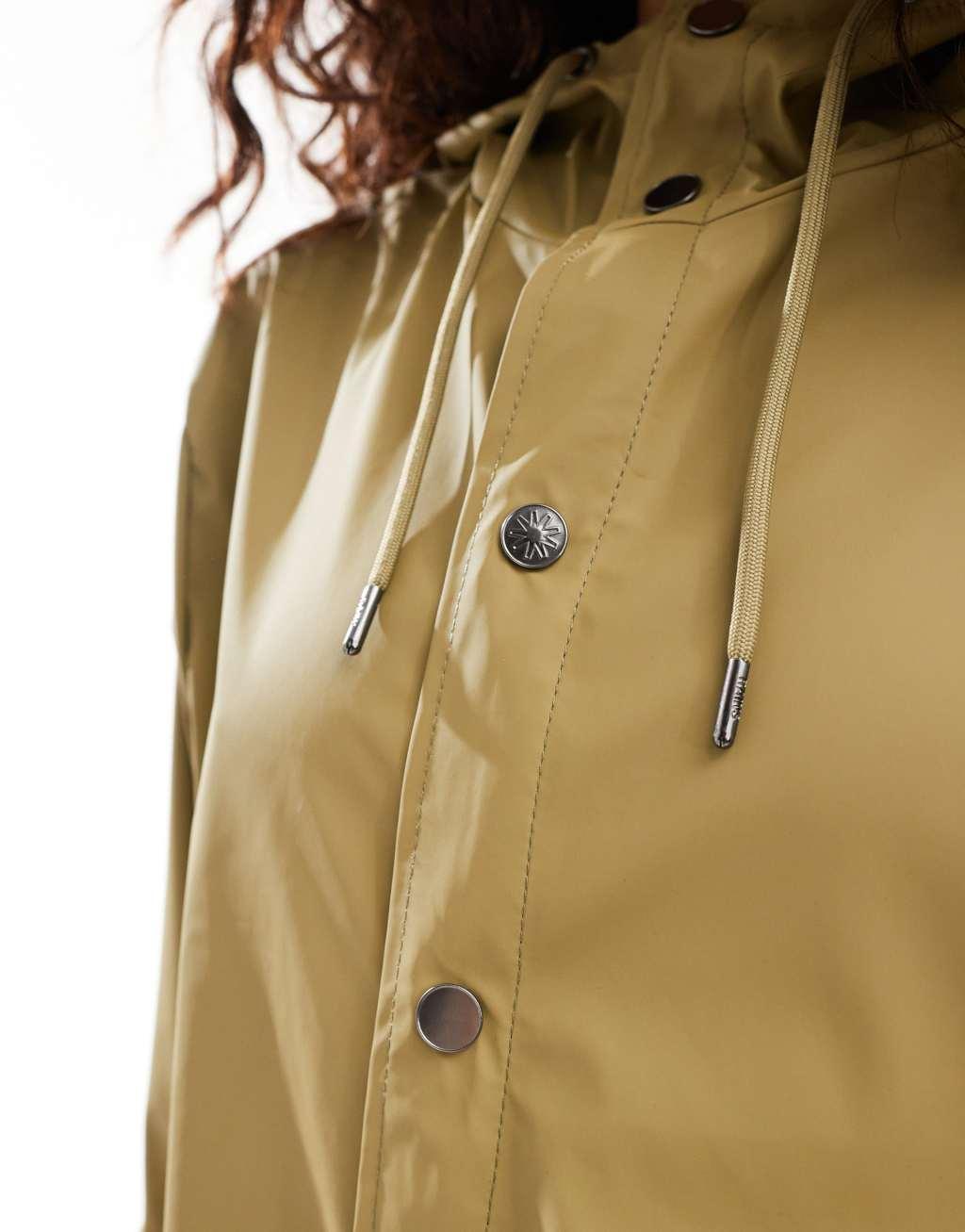 Rains 12010 waterproof short jacket in khaki Product Image