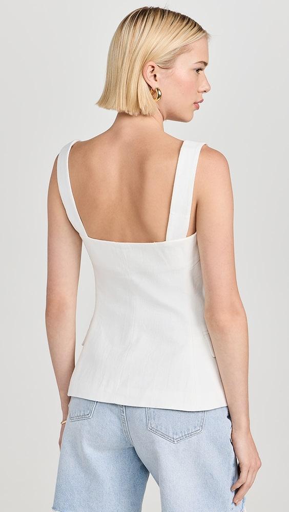 Pixie Market Agatha Gold Button Linen Vest | Shopbop Product Image