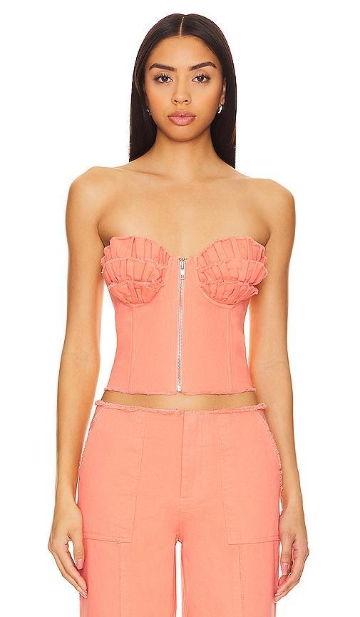 Lovers and Friends x Anja DujakoviÄ Bruna Bustier Top in Orange. Product Image